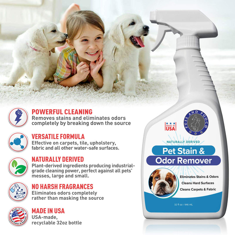 [Australia] - Puss and Pooch Pet Stain and Odor Remover, Natural Pet Odor and Stain Remover, Pet Odor Eliminator 