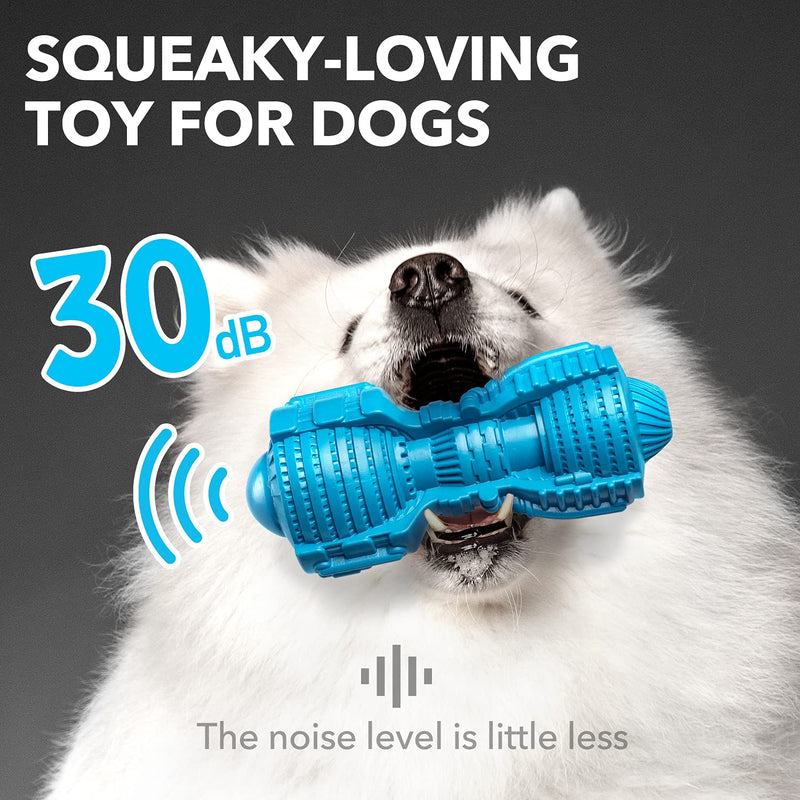 EASTBLUE Dog Squeaky Toys for Aggressive Chewers: Rubber Puppy Chew Toy with Squeaker Almost Indestructible and Durable Toy for Medium and Large Breed Blue - PawsPlanet Australia