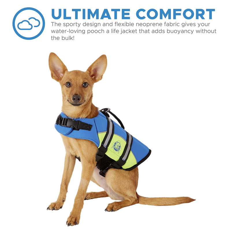 Paws Aboard Pet Life Jacket 1 Blue & Yellow Medium - PawsPlanet Australia