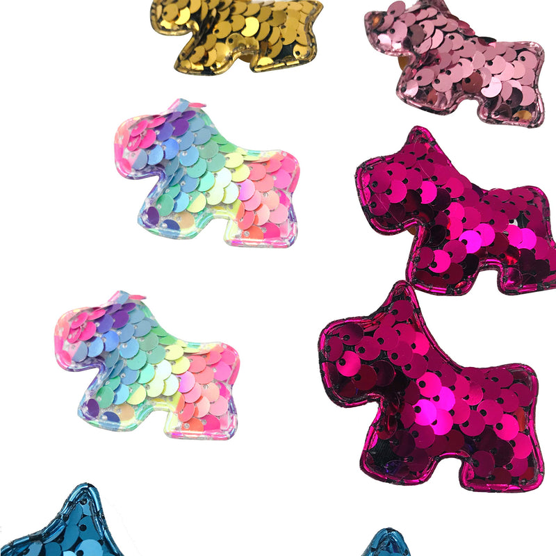 JpGdn 10Pairs/20pcs Small Dogs Hair Bows with Rubber Bands Glittering Pony Shaped Bow Ties for Small Medium Puppy Doggy Cat Rabbit Pet Topknot in Assorted Colors Hair Grooming Accessories Attachment Clips - PawsPlanet Australia