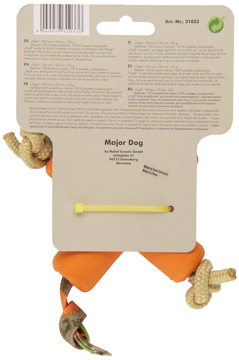 [Australia] - MAJORDOG Dog X Toy, 4", Orange 