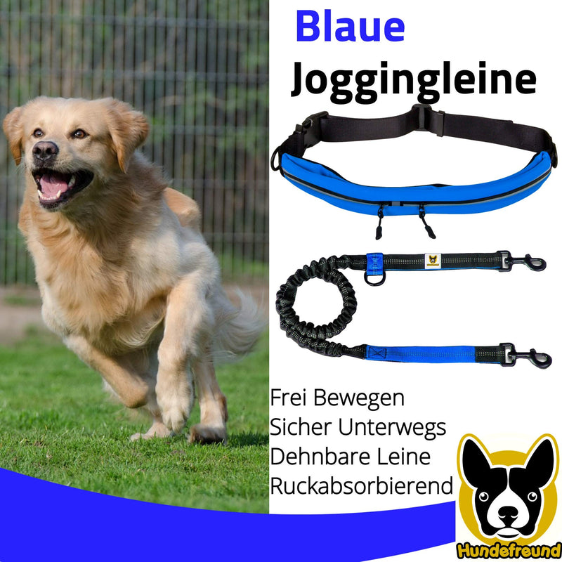 Dog lover jogging leash with waist belt | Blue hands-free leash with stretch and shock absorption for medium and large dogs | Free your hands for jogging bike stroller sports - PawsPlanet Australia