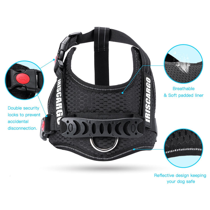 No Pull Dog Harness, dogs harness with Handle Adjustable Padded Harness, front Clip Puppy Vest Harnesses Reflective Breathable Soft Mesh Lightweight easy Control for Outdoor Training Walking(upgrade) Extra Small - PawsPlanet Australia