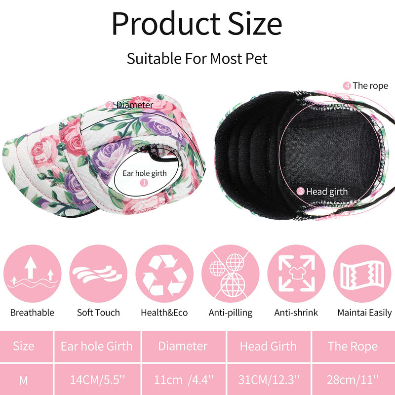 2 Pieces Dog Baseball Caps Pet Round Brim Princess Cap Visor Hats Pet Outdoor Sports Hats with Ear Holes Pet Dog Mesh Porous Cap Pet Baseball Caps with Adjustable Chin Strap for Small Dogs - PawsPlanet Australia