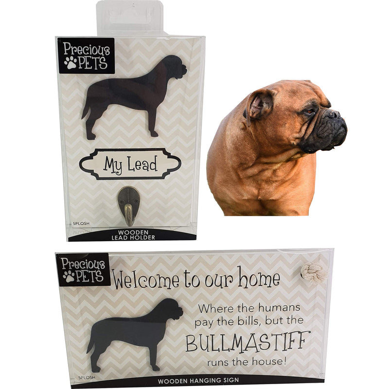 Splosh Precious Pet Dog Plaque and Dog Lead Hook Pack, Bull Mastiff. The funny signs are a personalised mini addition to any dog lovers home, and a welcomed accessory for all dogs. - PawsPlanet Australia