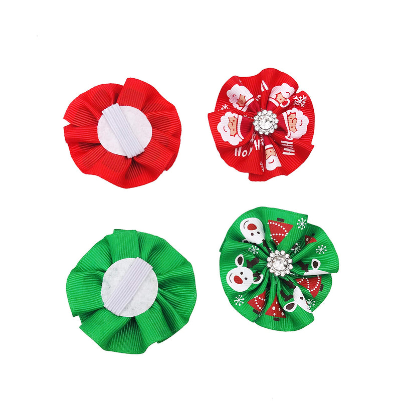 [Australia] - JpGdn 10pcs Christmas Dog Collar charms Xmas Collar Bow Ties for Small Medium Puppy Cats Rabbit Christmas Tree Santa Claus Snowman Flower Bows for Party Holiday Sliding Grooming Attachment Accessories 