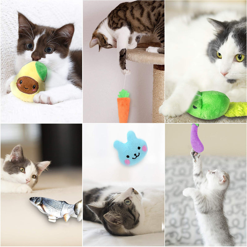[Australia] - Flippity Fish Cat Toy, Interactive Cat Toy, Realistic Floppy Fish Cat Toy, Catnip Cat Toys, Automatic Cat Toy for Indoor Cats and Kids, Plush Cat Chew Toy, Electronic Cat Kicker Toy for Kitty Exercise Carp+5Pcs 