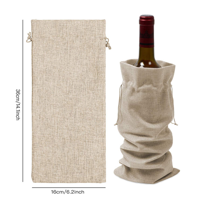 Burlap Wine Bags Wine Gift Bags,15 Pieces Wine Bottle Bags with Drawstrings,Reusable Wine Bottle Covers for Christmas Decorations Christmas Sweater Party Decorations - PawsPlanet Australia