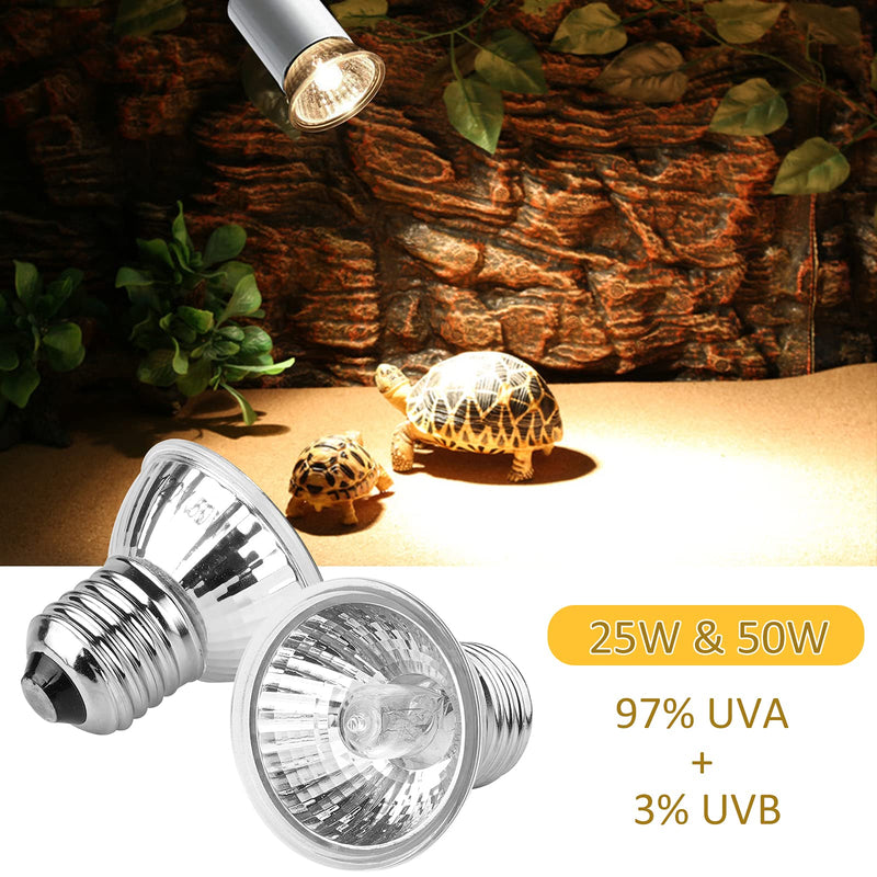 2PCS 25W / 50W Reptile Heat Lamp Dallfoll Turtle Heat Lamp Basking Lamp Heater Light Replacement Bulbs… - PawsPlanet Australia