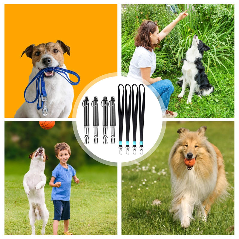 TGFIX 4pcs Metal Dog Training Whistles with 4pcs Lanyard,Conveniently to Carry,Adjustable Frequencies, to Recall & Stop Barking,Effective Way Of Training Any Breed of Dog - PawsPlanet Australia