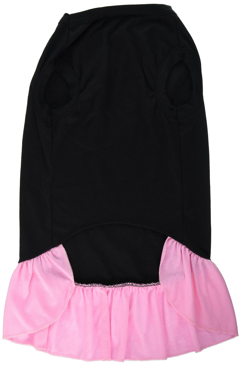 [Australia] - Mirage Pet Products 20-Inch Black Cats are Bad Luck Screen Print Dress 3X-Large Black with Pink 
