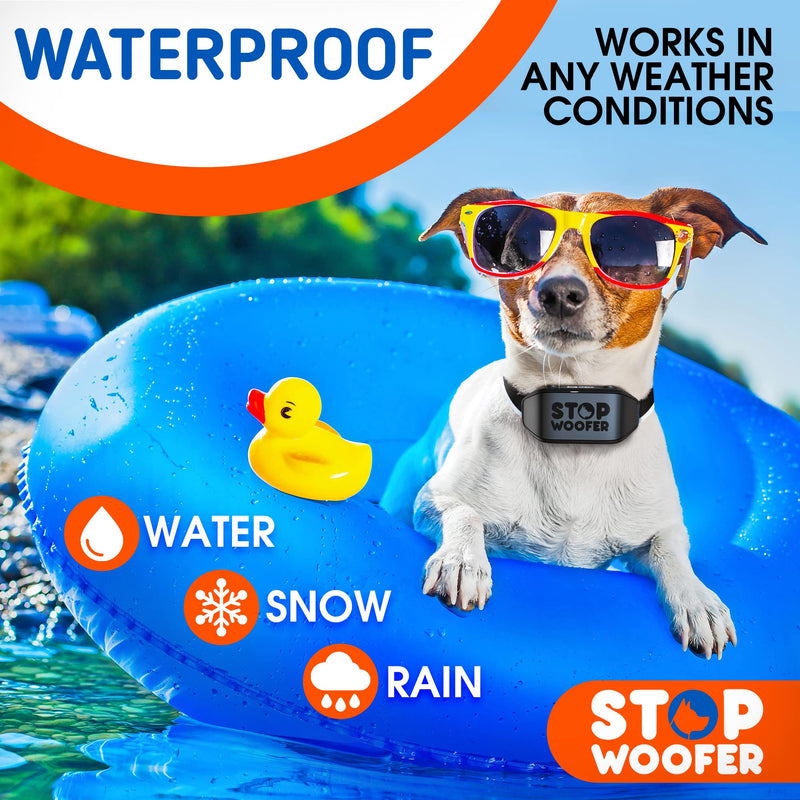 STOPWOOFER Dog Bark Collar - No Shock, No Pain - Rechargeable Barking collar for Small, Medium and Large Dogs - w/2 Vibration & Beep Modes - PawsPlanet Australia