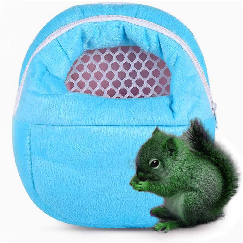 Besimple Pet Hamsters Carrier Bag Portable Outgoing Travel Backpack with Shoulder Strap for Small Pets Hedgehog, Sugar Glider, Chinchilla, Guinea Pig, Squirrel Blue - PawsPlanet Australia