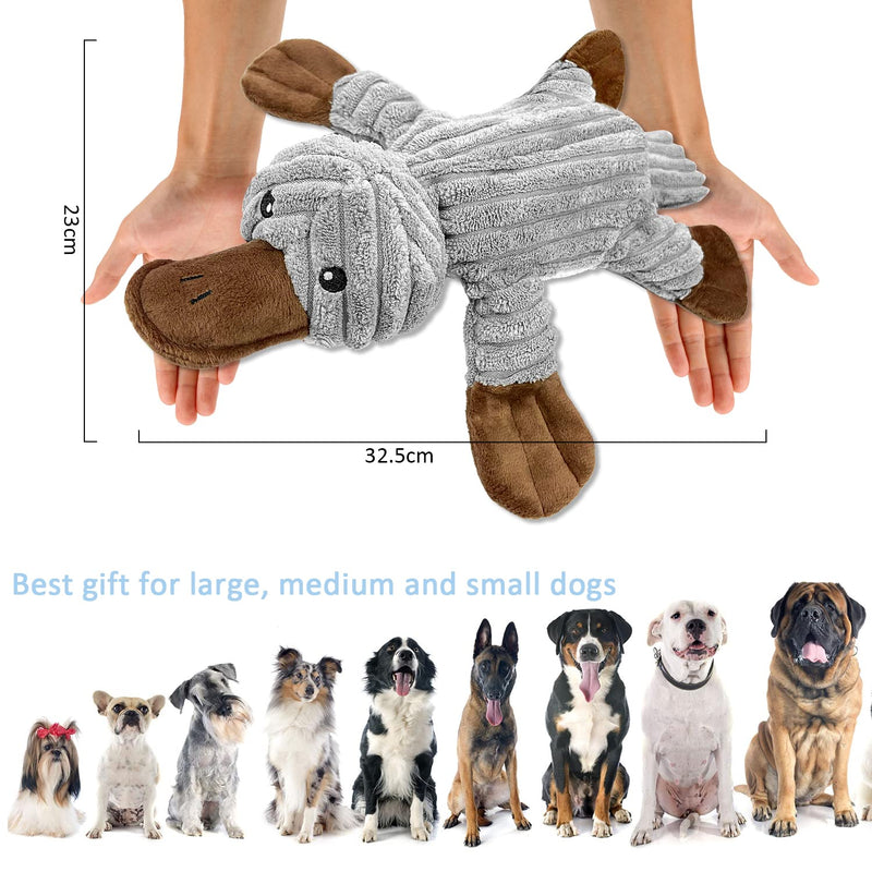 Dog toy dog toy, tug of war plush squeaky with crinkle paper and dog rope, robust dog chew toy for puppies, small, medium, large dogs platypus - PawsPlanet Australia