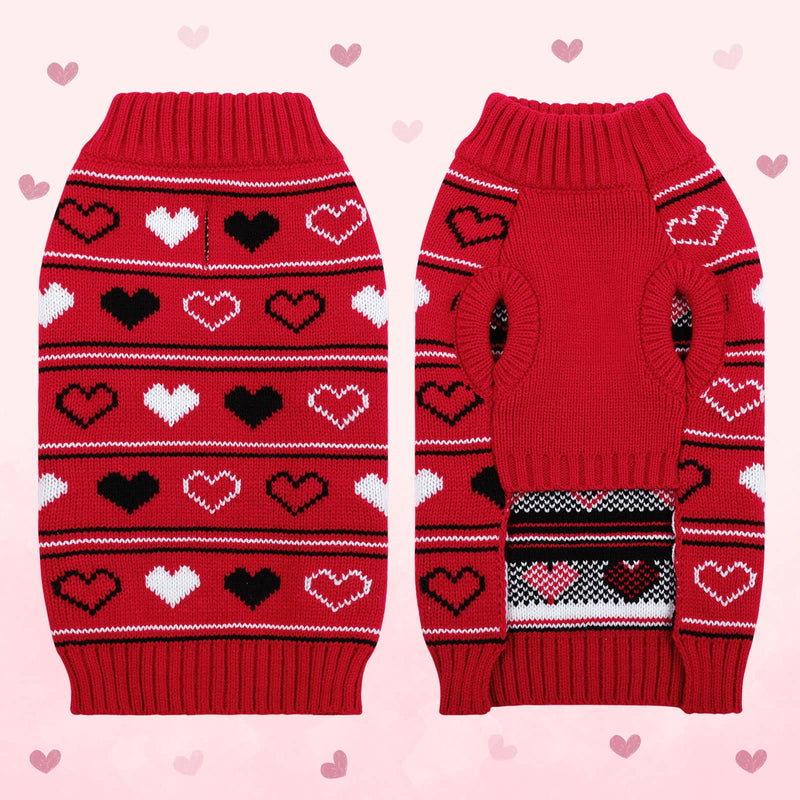 Queenmore Valentine Dog Sweater,Small Dog Sweater for Tiny Dogs,Teacups,frenchies,Chihuahuas,Yorkies,Turtleneck Girl Dogs Red Knit Sweaters Red,S Small - PawsPlanet Australia