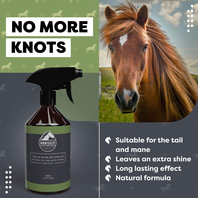 Tail and Mane Detangler by Horsely I 500 ml I Horse Shine Spray I Soothing Lotion with Conditioning Properties I Alternative to Horse Body Spray and Dry Shampoo I All Natural Ingredients - PawsPlanet Australia