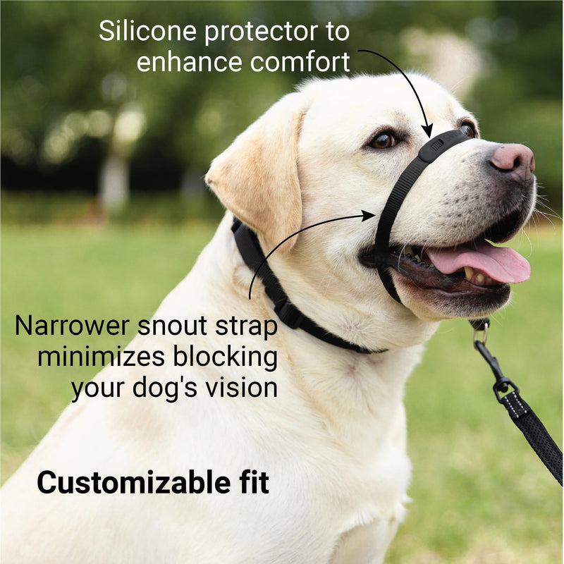 SVD.PET No-Pull Dog Headcollar for Easier Walks, Chew-Proof Protector to Increase Comfort, Simple Design, Easy to Wear and Adjust (Medium Size for Small and Medium Size Dogs) M: Upper Neck 12 - 20 inch Black - PawsPlanet Australia