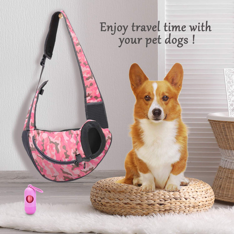 [Australia] - EVBEA Dog Carrier Sling Front Pack Cat Puppy Carrier Purse Breathable Mesh Travel for Small or Medium Pet Dogs Cats Sling Bag S(Up to 6 lbs) Pink 
