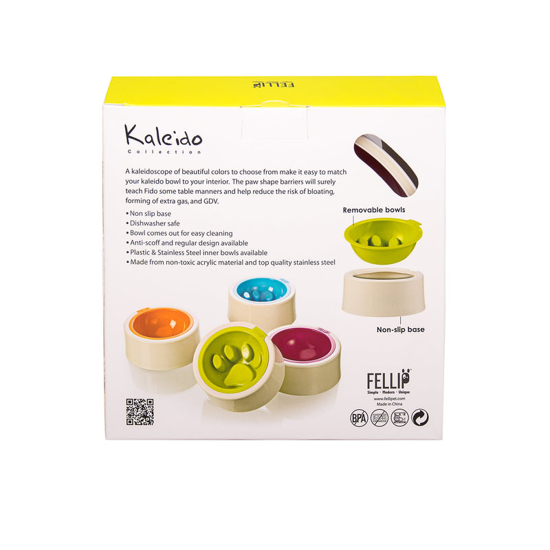 Mix 'n' Match FelliPet Kaleido Slow Feed Dog Bowl, Medium Lime - PawsPlanet Australia