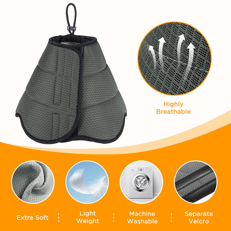 BONTHEE Dog Neck Collar, Breathable Pet Elizabethan Soft Protective Collar Dog After Surgery, Adjustable Elizabethan Collar for Large Dogs to Stop Licking Wound, Lightweight M Grey - PawsPlanet Australia