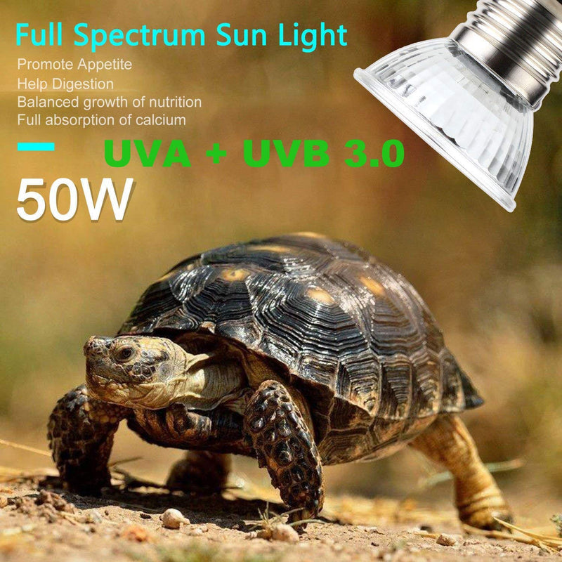 [Australia] - OMAYKEY 3 Pack 50W UVA + UVB Full Spectrum Sun Lamp Sunbathe Heat Lamp/Bulb/Light for Lizard Reptiles & Amphibians 