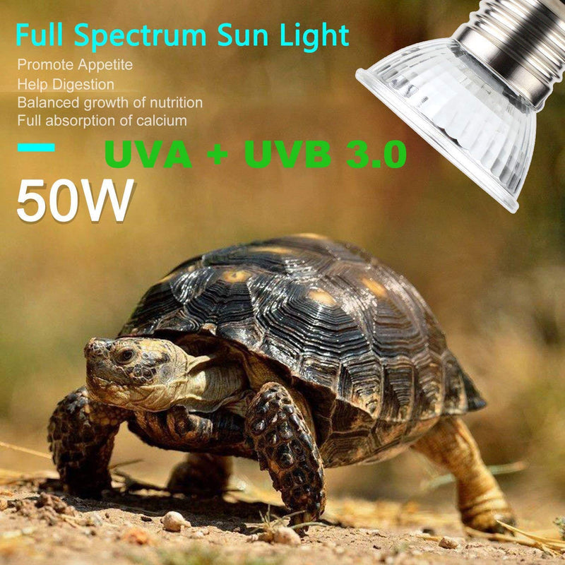 OMAYKEY Reptile Lamp Fixture Holder Clamp with 50W UVB + UVA Full Spectrum Sun Lamp Sunbathe Heat Bulb - Upgraded Lengthened Adjustable Stand & Socket - for Pet Habitat Heat Light Bulb - PawsPlanet Australia