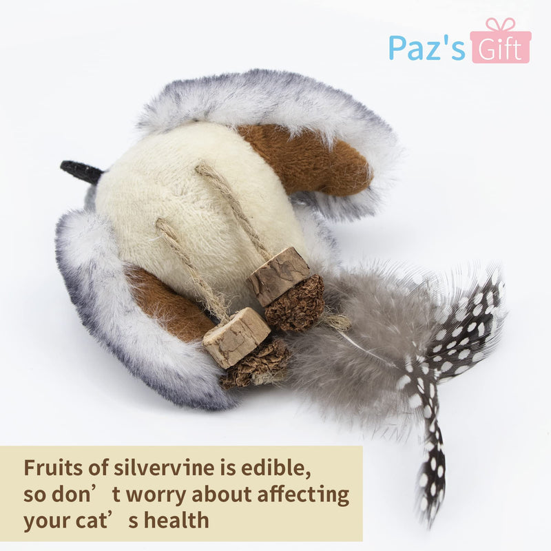 PAZ'S GIFT Cat Toys Catnip Toy cat chew Toy cat Kicking silvervine Stick Teeth Cleaning Cute Kitten Teething Indoor Interactive Catnip toy squeak bird - PawsPlanet Australia