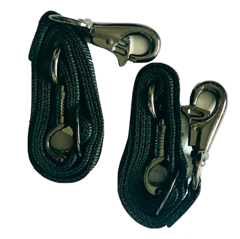 Majestic Ally Pack of 2, Double Thick Trailer Tie for Horse Haulage, Cross tie with Adjustable Buckle, Panic Snap and Bull Snap – 1 Inch by 36 Inch Black - PawsPlanet Australia