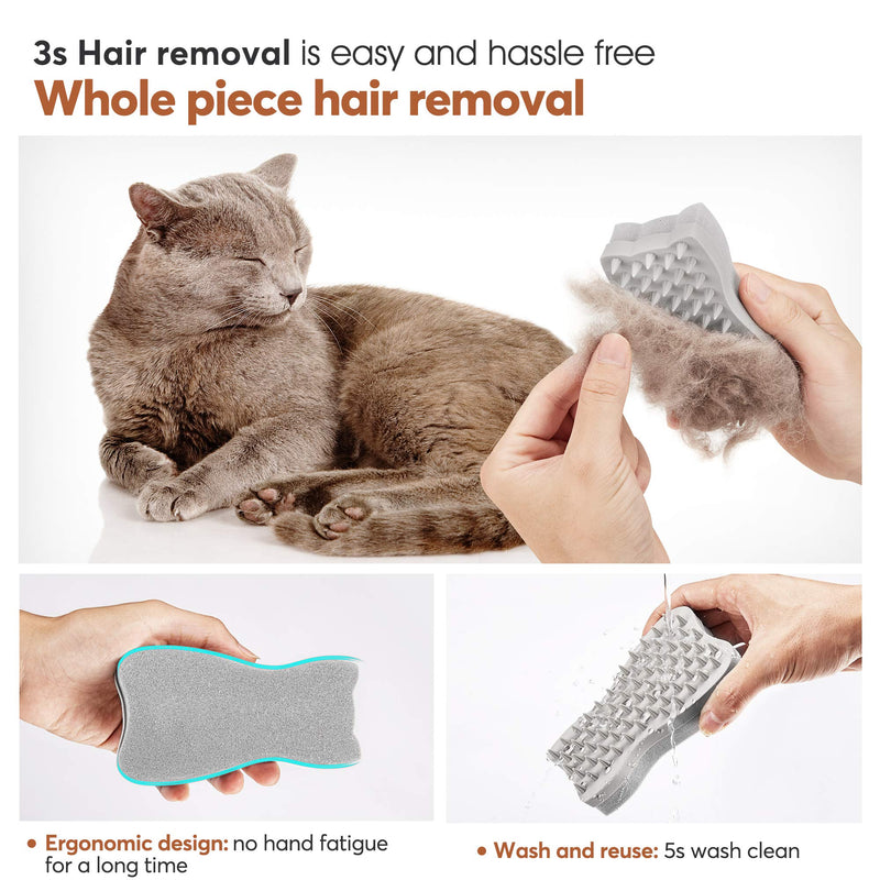 [Australia] - Adou-Deshedding Brush-Dog Brush- Cat Brush- Pet Grooming Brush Tool Gently Removes Loose Undercoat-Silicone Massage-Relieves Itchy Skin… grey 