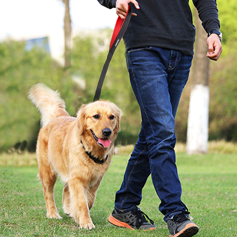 Lampop Short Dog Lead Leash for Medium Large Soft Padded Handle Strong Dogs Leads Easy Control Nylon Pet Walking Training Leads Handle For Fat Large Medium Dogs(Black, L: 18.1in Length) L: 46CM/18.1in Length Black - PawsPlanet Australia