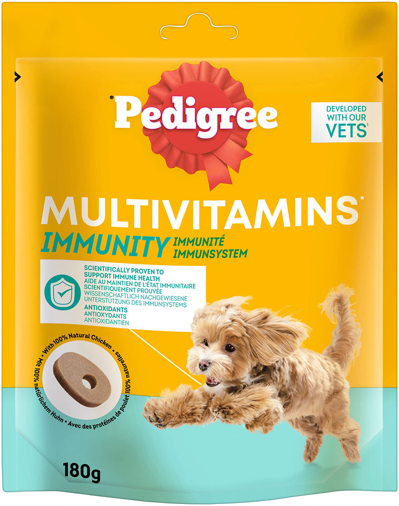 Pedigree dog snacks multivitamins immune system - 30 soft dog treats, 180g - supplements to support the immune system, easy feeding - PawsPlanet Australia