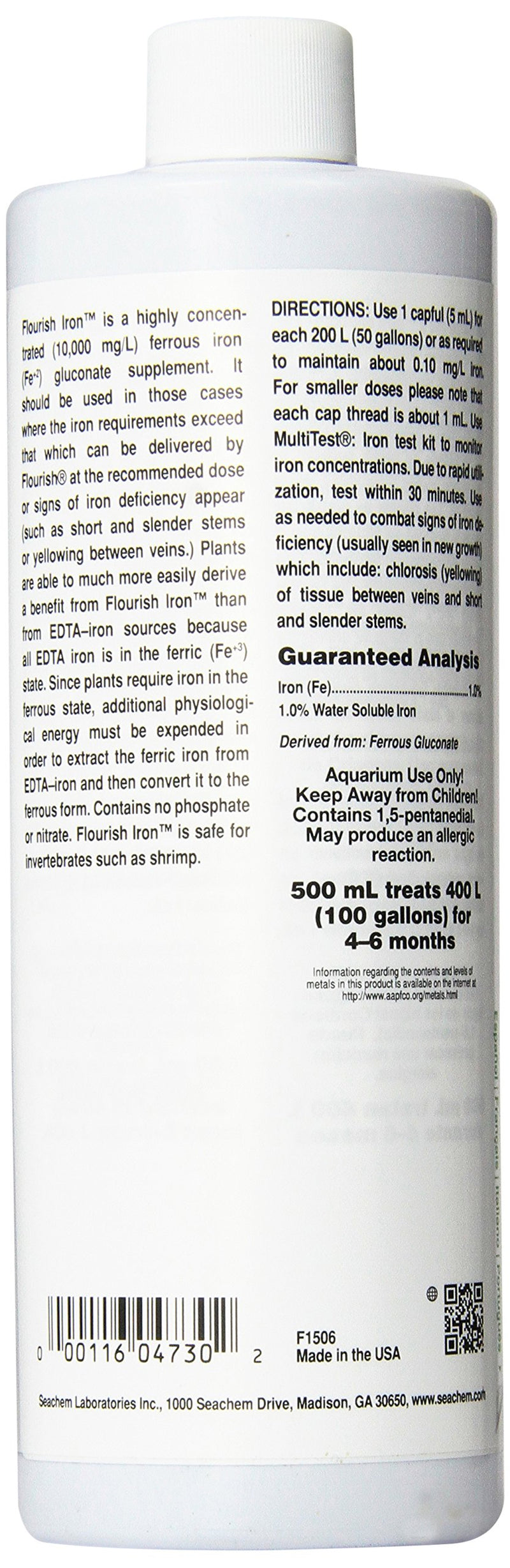 Seachem Flourish Iron 500ml - PawsPlanet Australia