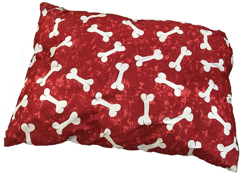 LARGE Dog Bed Filled Pillow (27" x 37") ~ PolyCotton Cover Filled with Removable ZIP ~ Complete Dog Bed (Random Designs) - PawsPlanet Australia