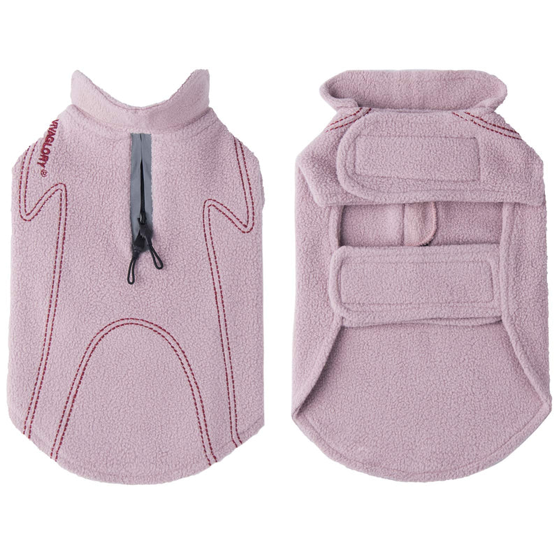 VIVAGLORY Dog Coat Fleece Jacket Vest for Small Medium Large Dogs Puppy Windproof Warm Clothes for Cold Weather, Pink, M M(Chest:56-68m) - PawsPlanet Australia