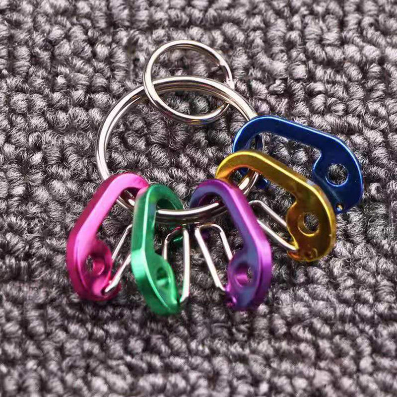 ABCOOL 5pcs Micro Keychain Clips, Mini Aluminum Durable Quick Release Automatic Locking D Shape Spring Loaded Wire Clip - PawsPlanet Australia