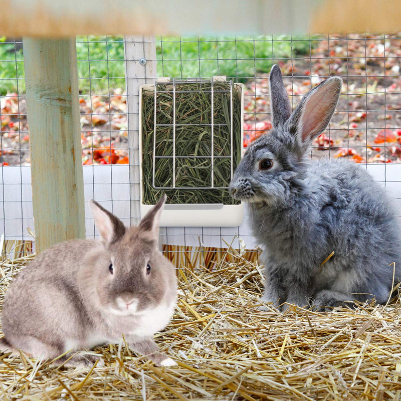 [Australia] - POPETPOP Rabbit Hay Feeder/Rack - Less Wasted Plastic Rabbit Cage Hay Rack Manger for Rabbits/Guinea Pig/Chinchilla/Small Animals 