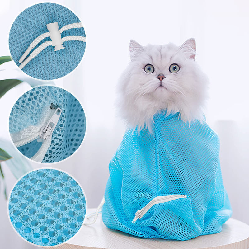 ETELIAR 2 pieces cat bathing bag, cat care bag, adjustable cat washing bag, multifunctional cat restraint bag, prevent scratching, biting for bathing, nail trimming - PawsPlanet Australia