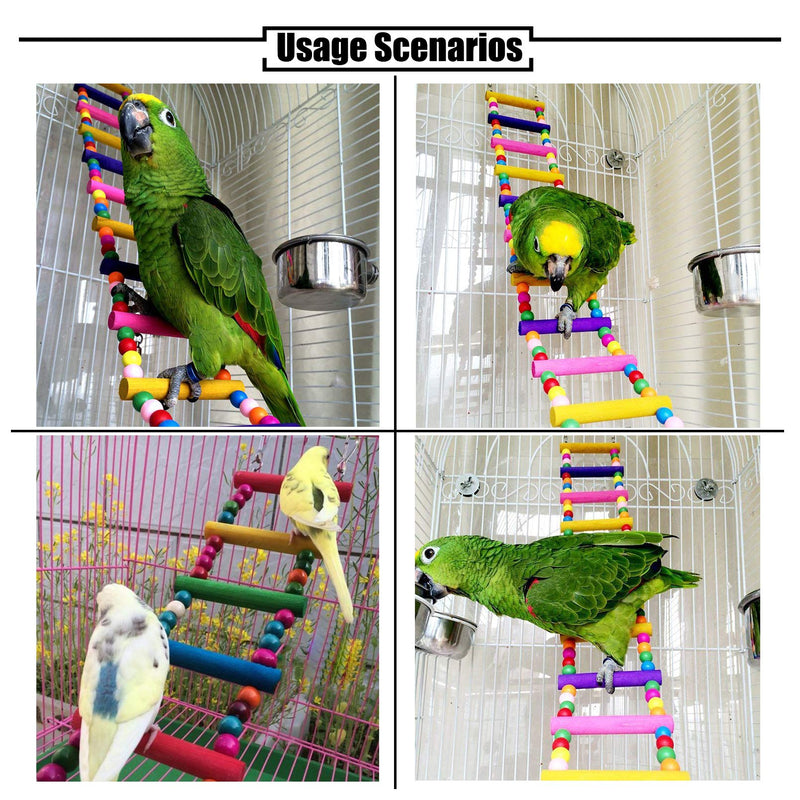 PINVNBY Bird Parrot Swing Chewing Toys Hanging Hammock Bell Pet Birds Cage Toys Wooden Perch with Wood Beads for Small Parakeets, Parrots, Conures, Love Birds, Cockatiels, Macaws, Finches 10 PACKS - PawsPlanet Australia