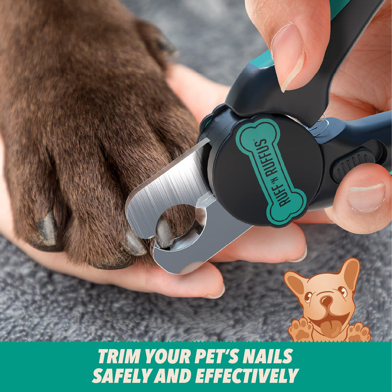 Ruff 'n Ruffus Professional-Grade Dog & Cat Pet Nail Clippers | with Safety Guard to Avoid Over-Cutting | + Free Bonus Pet Comb & Free Integrated Nail File | Great for All Pet Sizes - PawsPlanet Australia