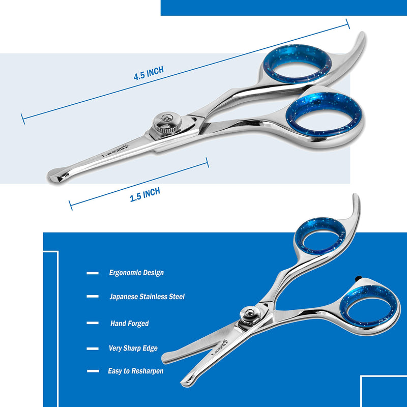 Laazar Pro Dog Grooming Scissors, Straight Pet Grooming Shears, with Safety Round Tip, Ball Point for Easy and Safe use. | Premium Sharp Long Lasting Professional Hair Trimming Scissors 4.5 Inches - PawsPlanet Australia