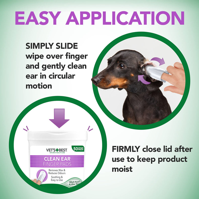 Vet's Best Ear Cleaning Pads for Dogs (Pack of 50) Ear Wipes - PawsPlanet Australia