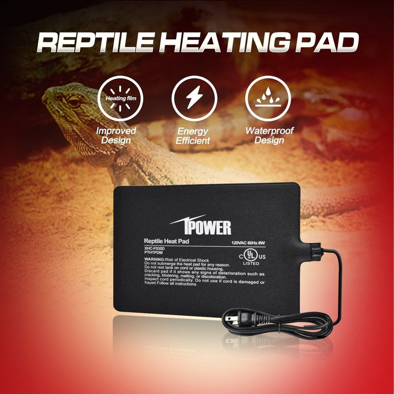 [Australia] - iPower Terrarium Reptile Heating Pad Under Tank Warmer Heater Mat with Digital Thermostat 6" x 8" & Control 