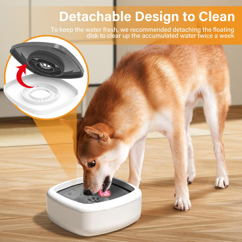 Dog Water Bowl: 35oz/1L No-Spill Cat Water Bowl Portable Dog Bowl with Eco-Friendly Material Slow Water Feeder Dispenser Vehicle Carried Water Bowl for Dogs, Cats, Pets & Outdoor Travel White - PawsPlanet Australia