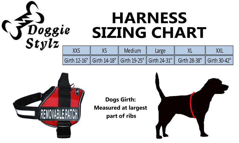 [Australia] - Doggie Stylz Service Dog Harness with Removable Saddle Bag Backpack Carrier Traveling Carrying Bag. 2 Removable Patches. Please Measure Dog Before Ordering. Made Girth 19-25" Red 