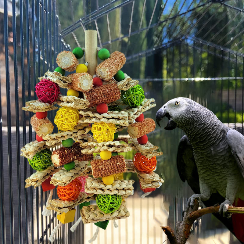 Parrot Toys, Natural Corn cob Chewing Bird Toys, Macaws, African Grey Parrots and Various Amazon Parrot Bird cage Accessories Toys, Love Birds Parrot cage Toys - PawsPlanet Australia
