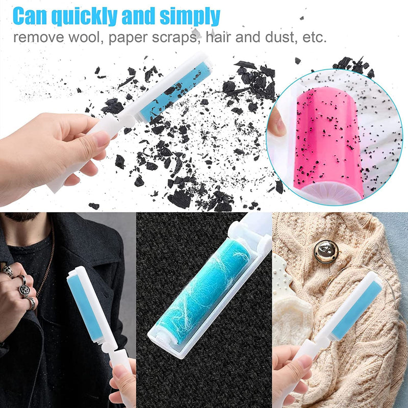 INHEMING Set of 6 washable lint rollers, reusable animal hair remover, lint roller for animal hair, lint brush for removing cat hair and dog hair, in 2 sizes, for sofa, car, bed, clothing - PawsPlanet Australia