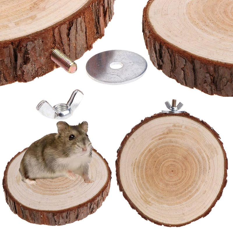 Hamster Teeth Chew Toys, Wooden Hamster Standing Platform, Hamster Hammock Fruit Wood with Adjustable Hanging Chain as Pet Rest Climb Exercise Toy - PawsPlanet Australia