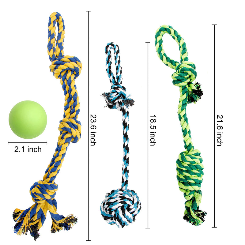 Youngever 4 Pack Dog Rope Toys, Puppy Chew Toys Dog Toys for Medium to Large Dogs - PawsPlanet Australia