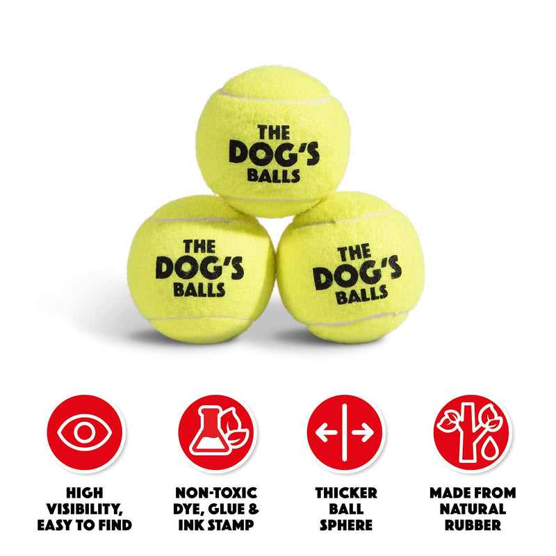 The Big Dog's Balls, Dog Tennis Balls, 3-Pack Large Yellow Dog Toy, Strong Dog & Puppy Tennis Ball The Big Dog's Balls (Pack of 3) - PawsPlanet Australia