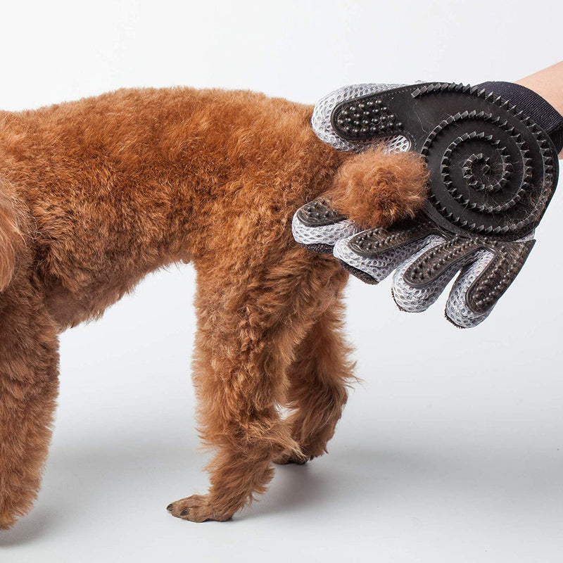 YOOUOOK [Upgraded Version] Pet Grooming Glove,Pet Hair Remover Glove, Pet Clean Massage Gloves,2 in 1 Massage Deshedding Glove Brush with Enhanced Five Finger Design-for Long & Short Fur(1Pcs) Black-New - PawsPlanet Australia